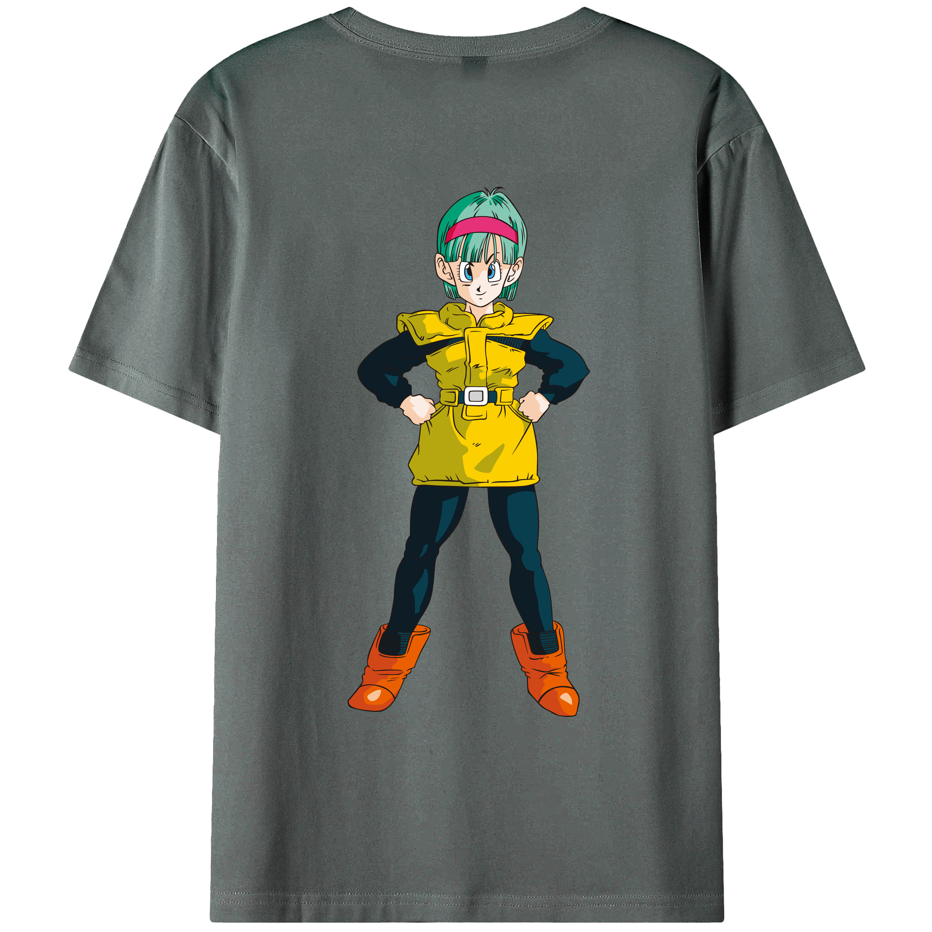 （画像用） ドラゴンボール ブルマ DRAGON BALL Bulma 綿100％ メンズ半袖Tシャツ（バックプリント） 通気性